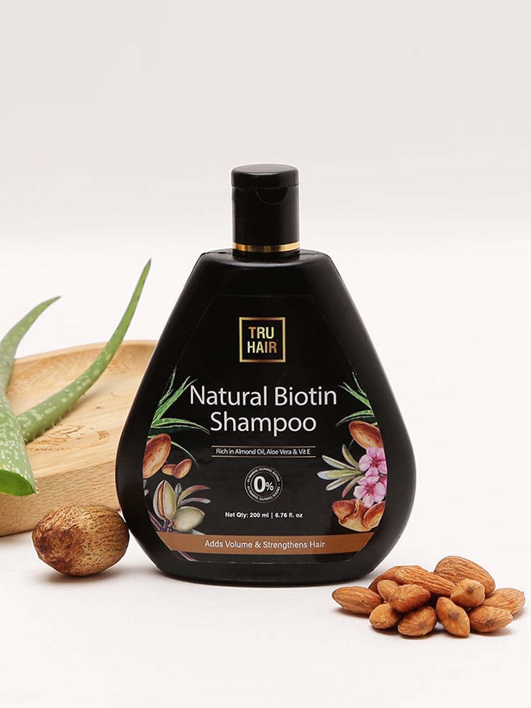 

TRU HAIR Biotin Shampoo for Hair Growth with Aloe Vera & Vitamin E - 200ml, Black