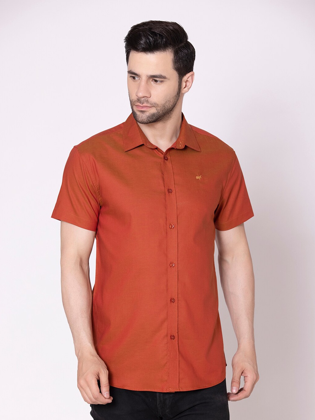 

BRACLO Opaque Cotton Casual Shirt, Rust