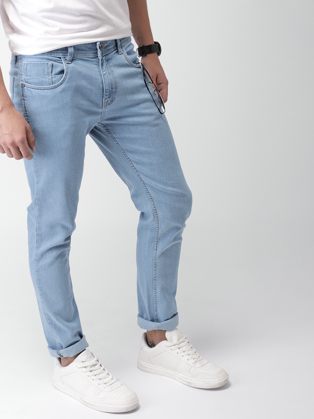 

Mast & Harbour Men Blue Skinny Fit Mid-Rise Clean Look Stretchable Jeans