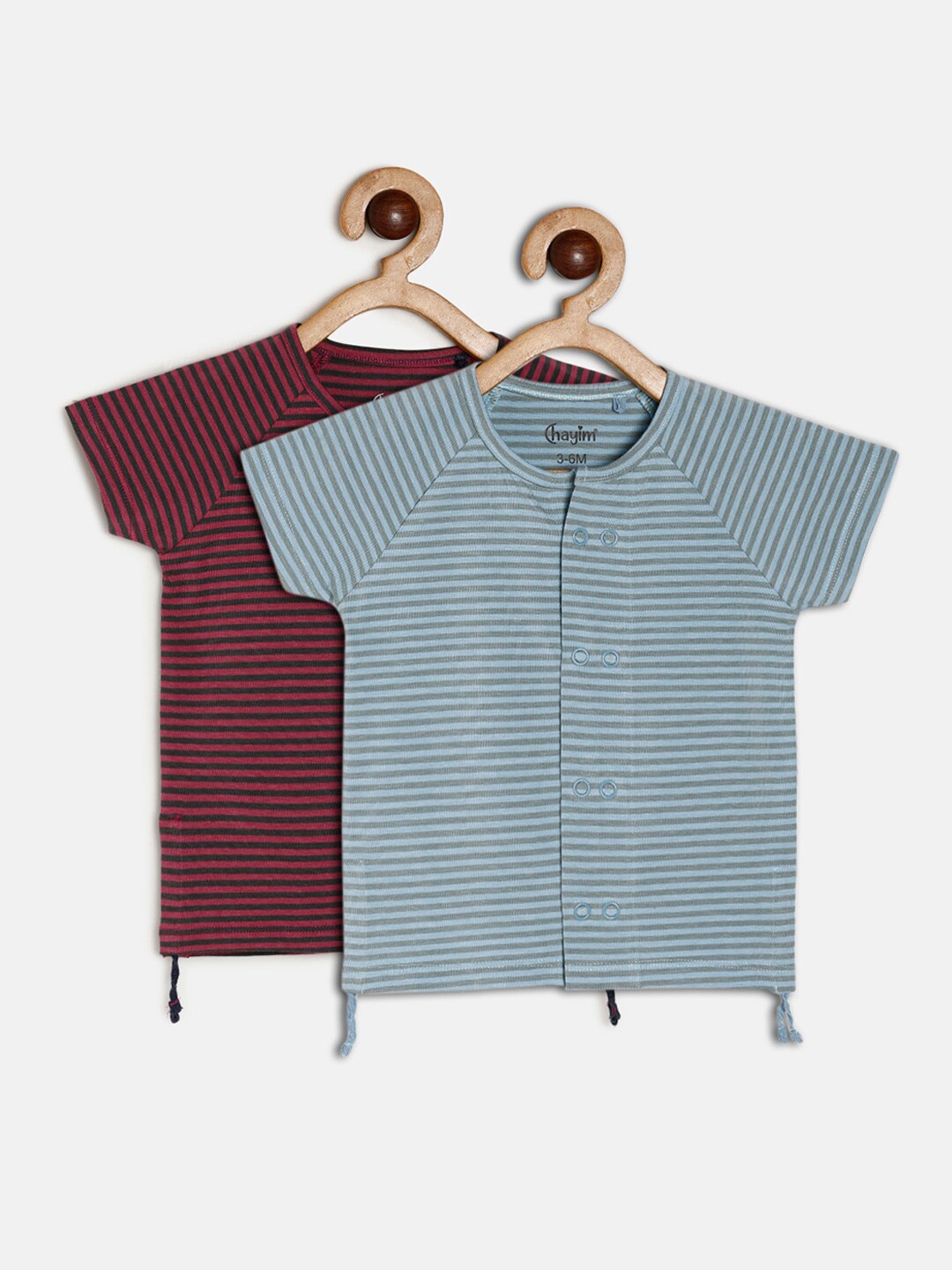 

CHAYIM Infants Pack of 2 Striped Jhablas, Maroon