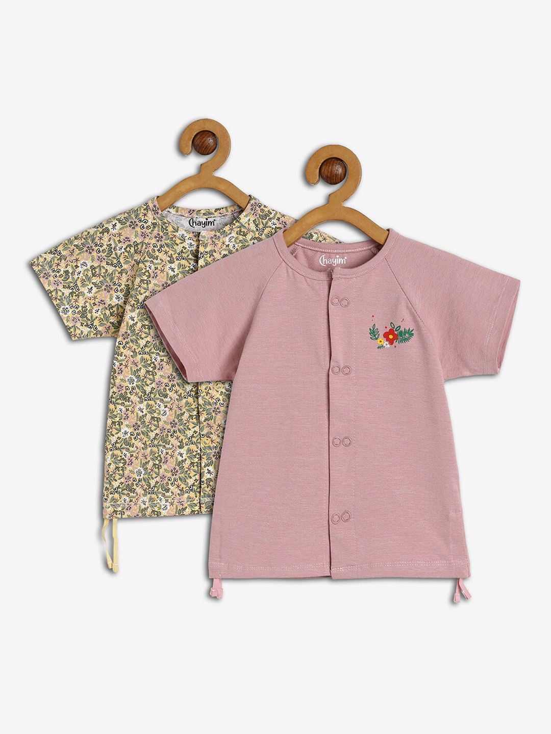 

CHAYIM Infants Pack Of 2 Floral Printed Top, Pink
