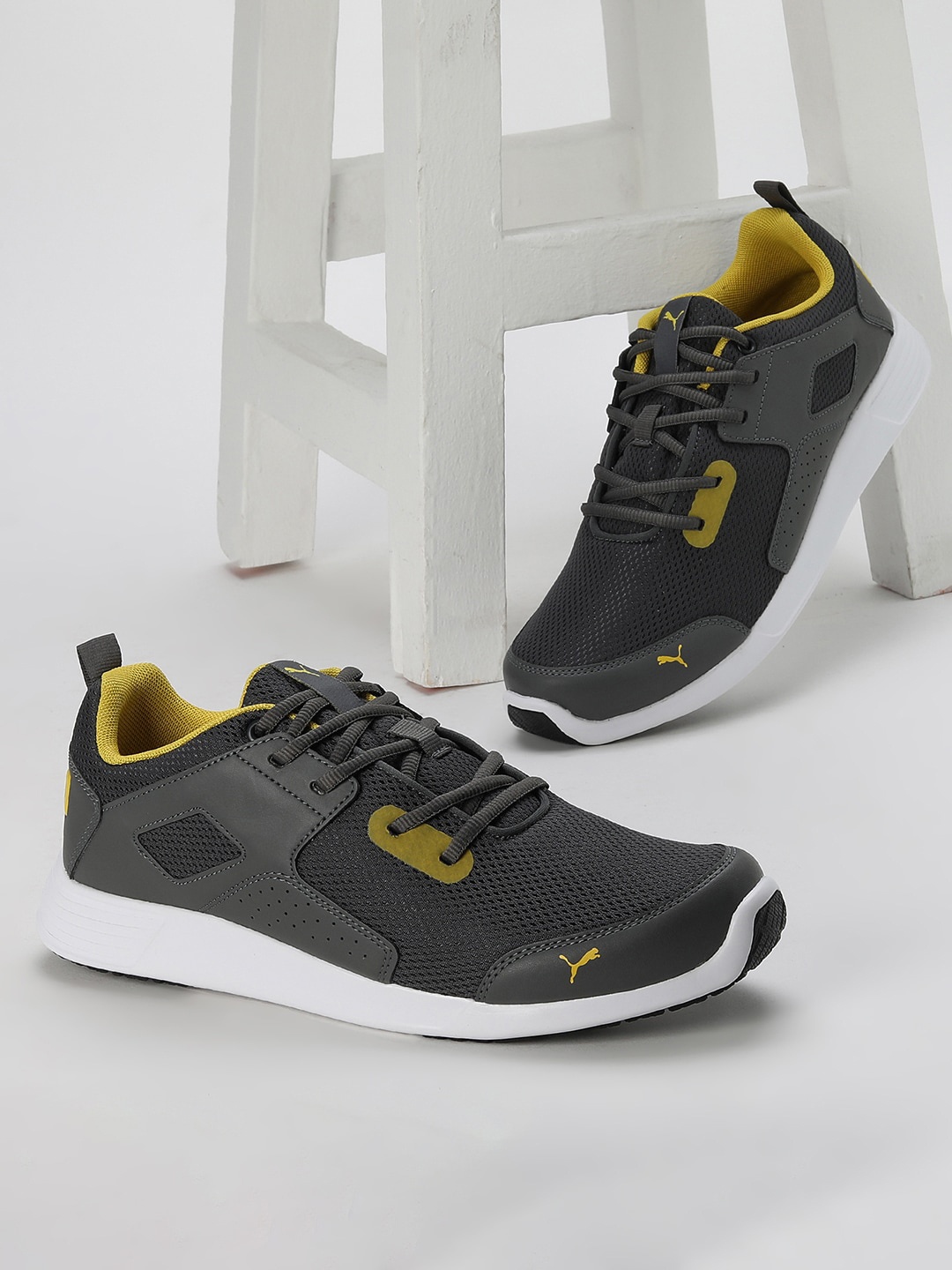 

Puma Men Impel Woven Design Lace-Up Sneakers, Grey