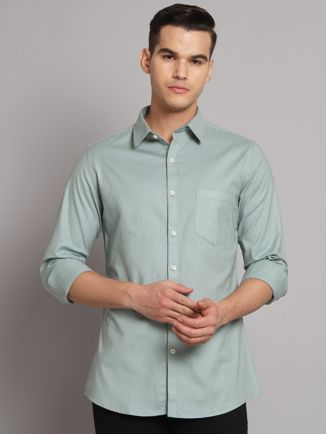 

Harvard Green Slim Fit Cotton Casual Shirt