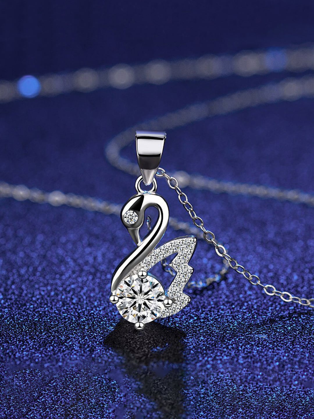 

Jewels Galaxy Silver Plated CZ Studded Pendant