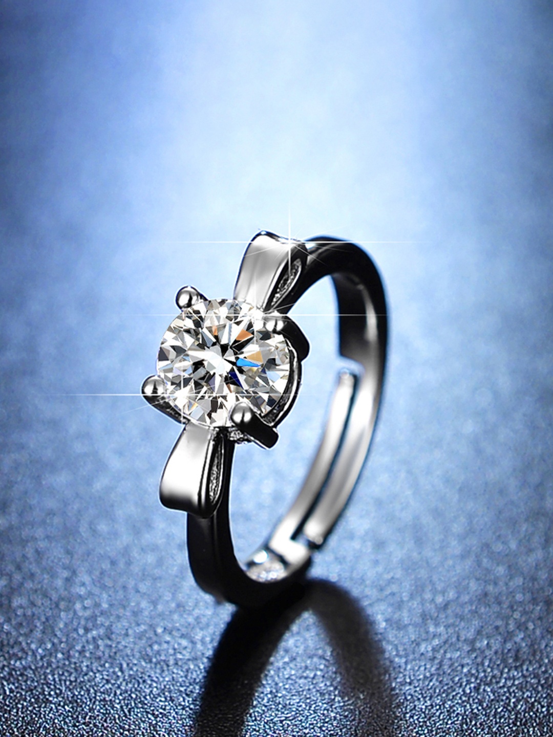 

Jewels Galaxy Silver-Plated AD-Studded Ring