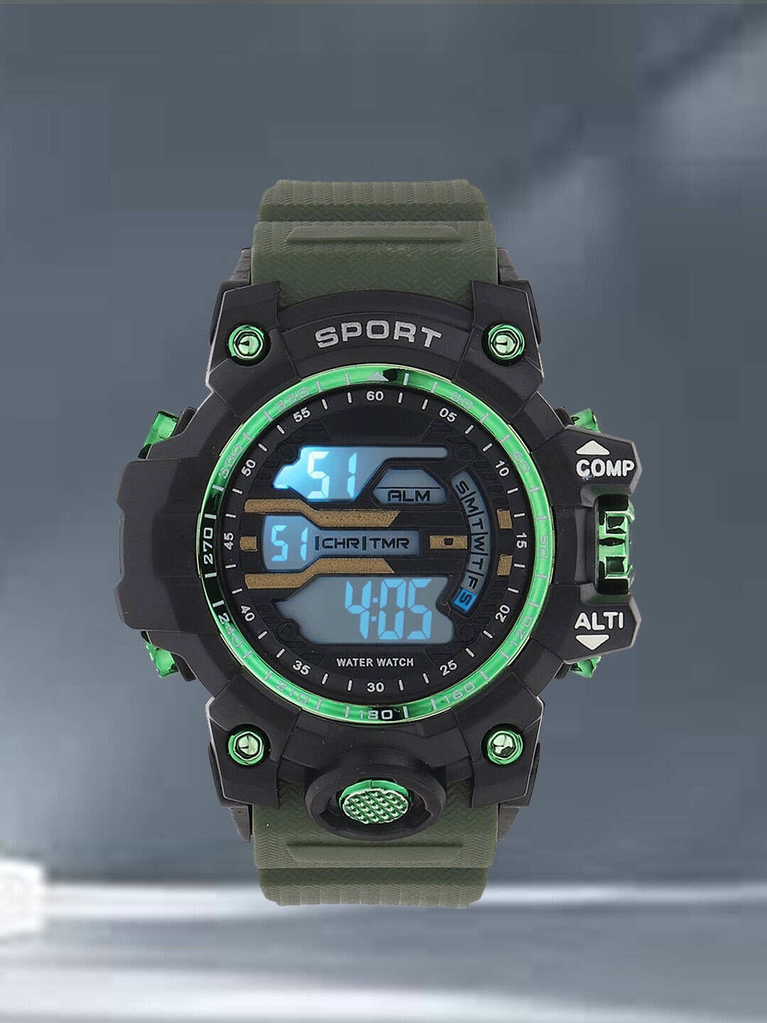 

Swiss Design Women Dial Analogue Multi Function Watch SDW-Sport Digital-021-GR, Green