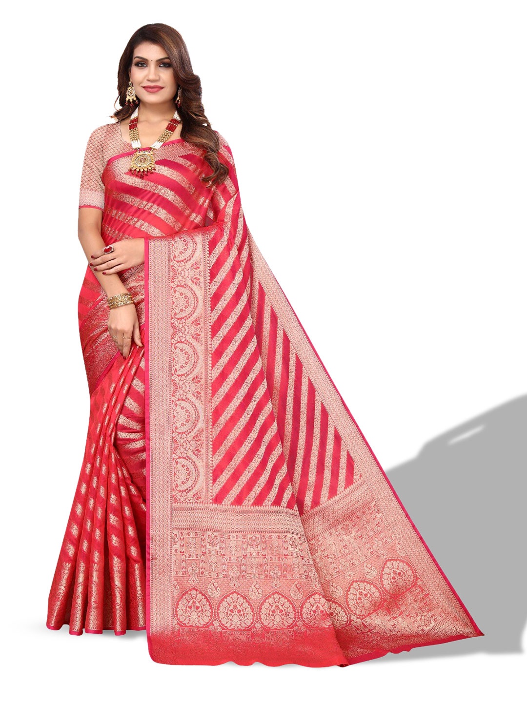 

DIVASTRI Ethnic Woven Design Saree, Pink