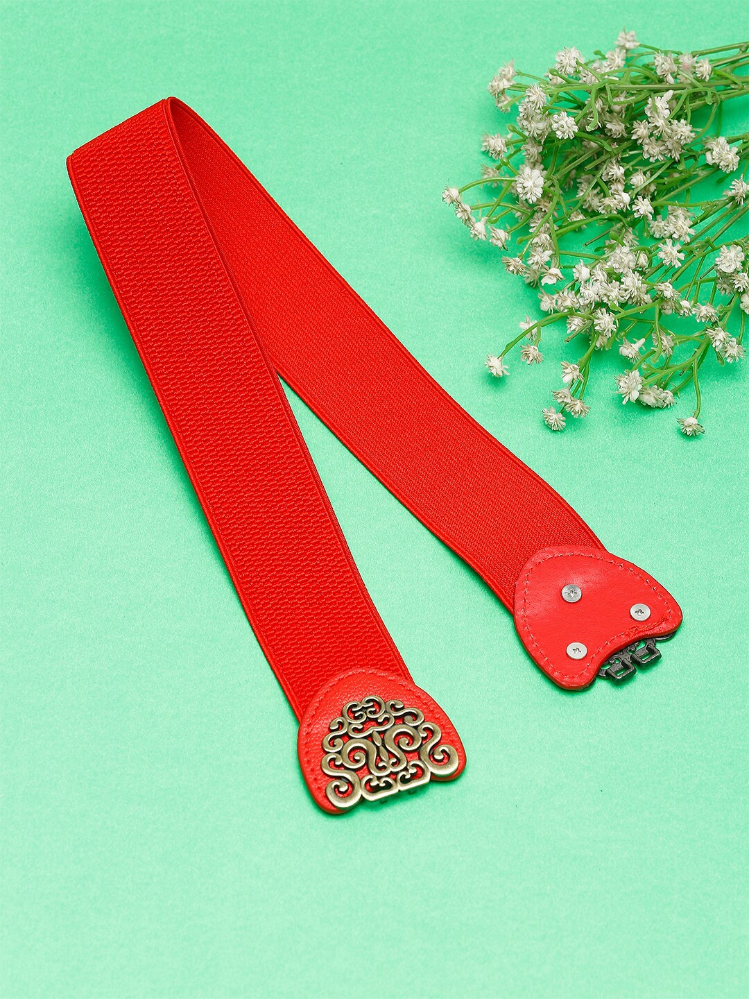 

DressBerry Women Red Stretchable Belt