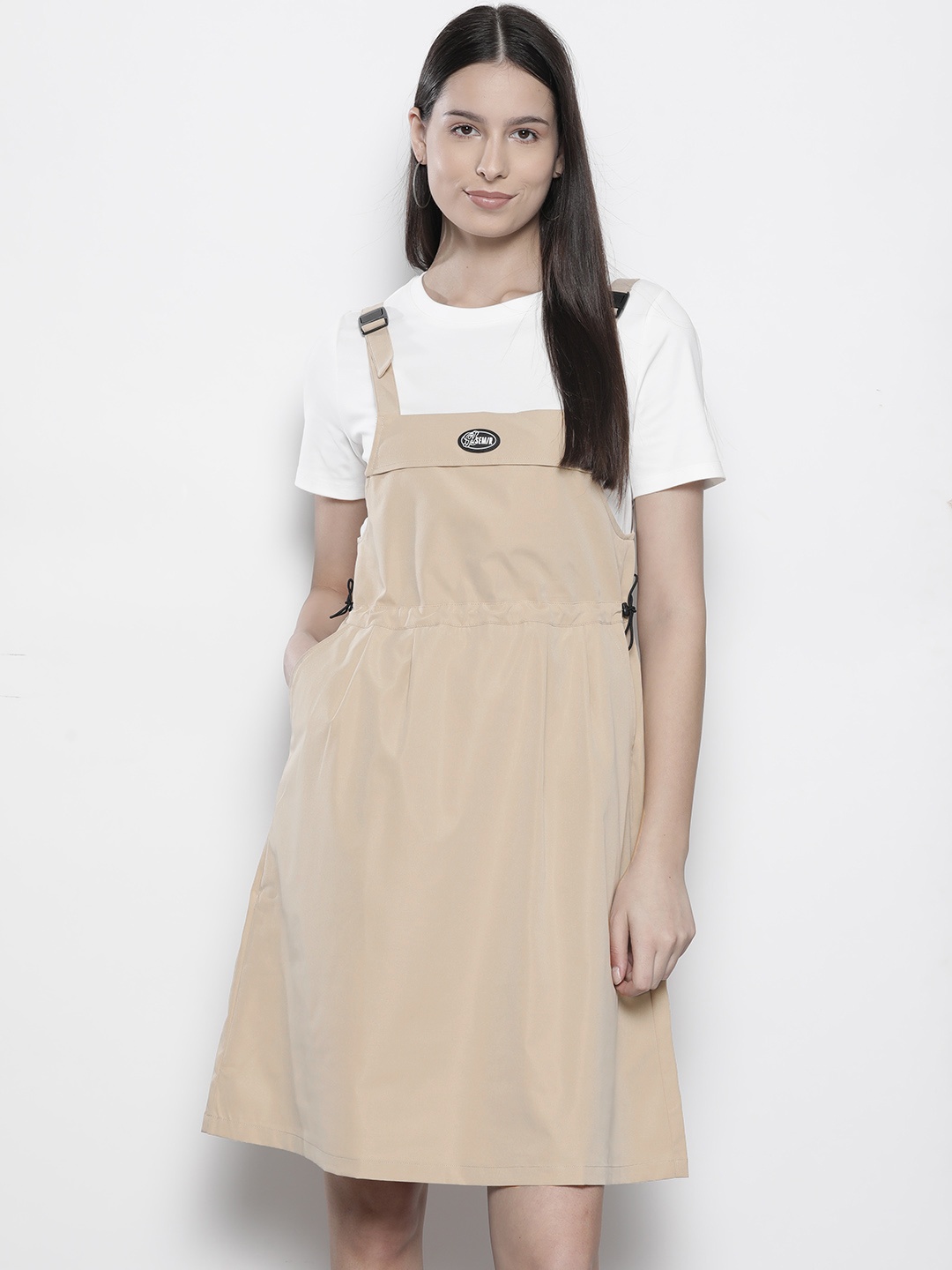 

SEMIR Pinafore Dress with T-shirt, Beige