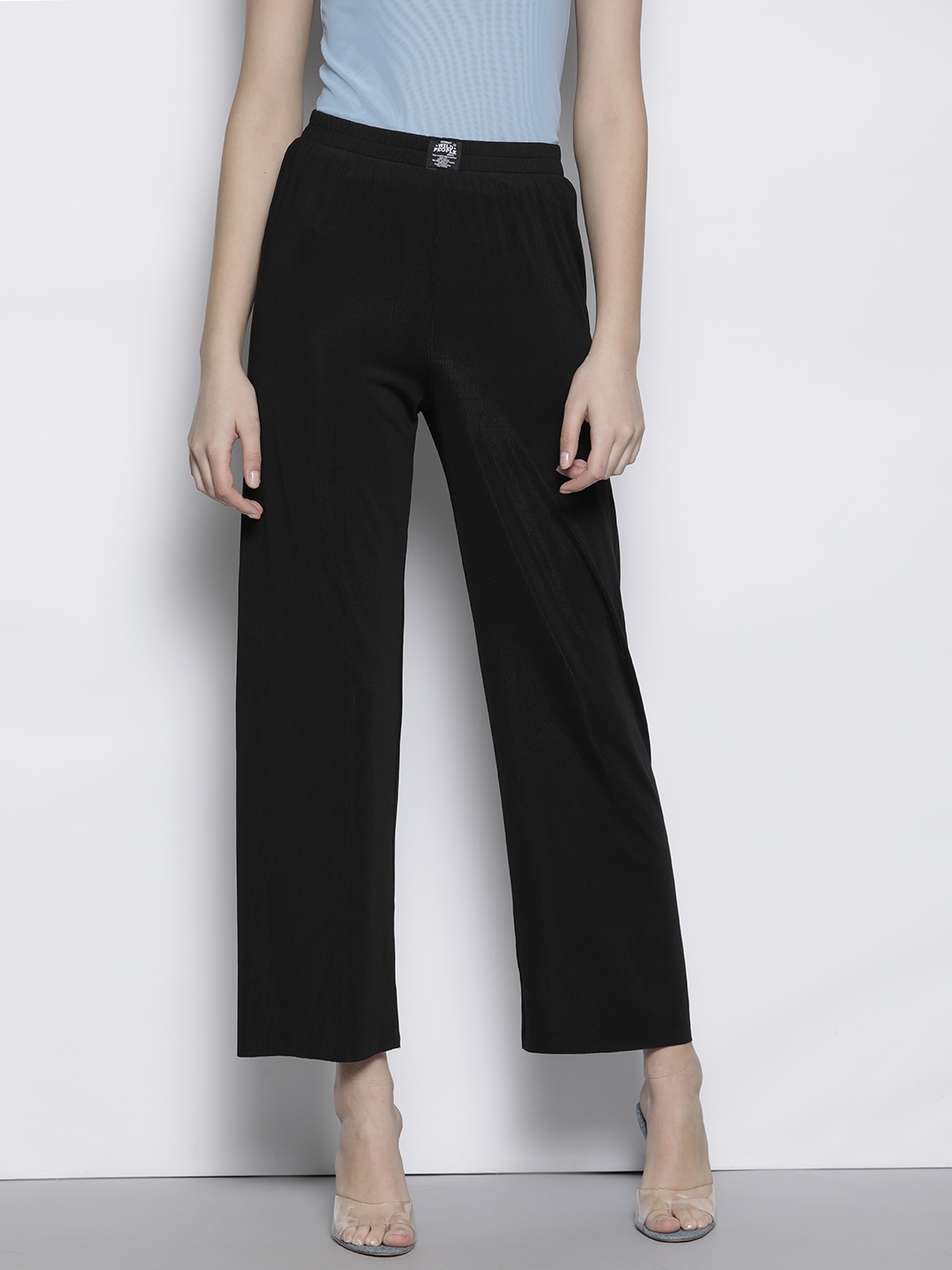 

SEMIR Women Regular Fit Parallel Trousers, Black