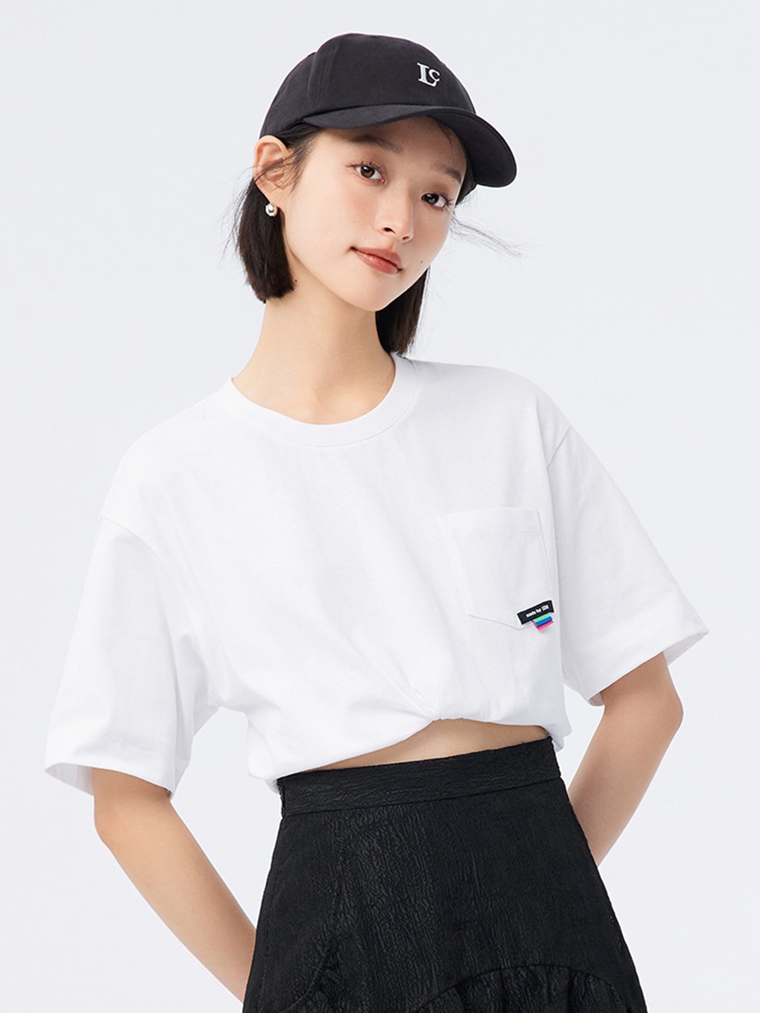 

SEMIR Relaxed Fit T-shirt with Pocket, White