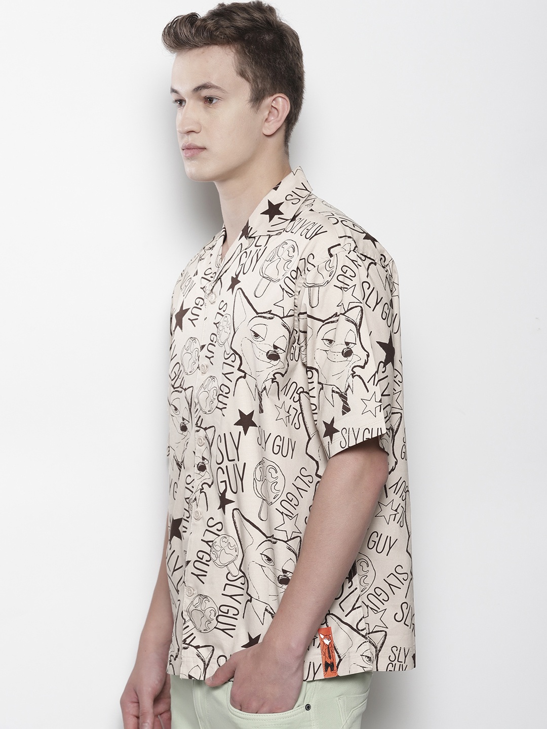 

SEMIR Men Printed Casual Shirt, Beige