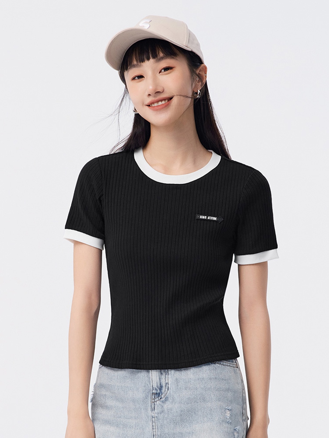 

SEMIR Slim Fit T-shirt, Black