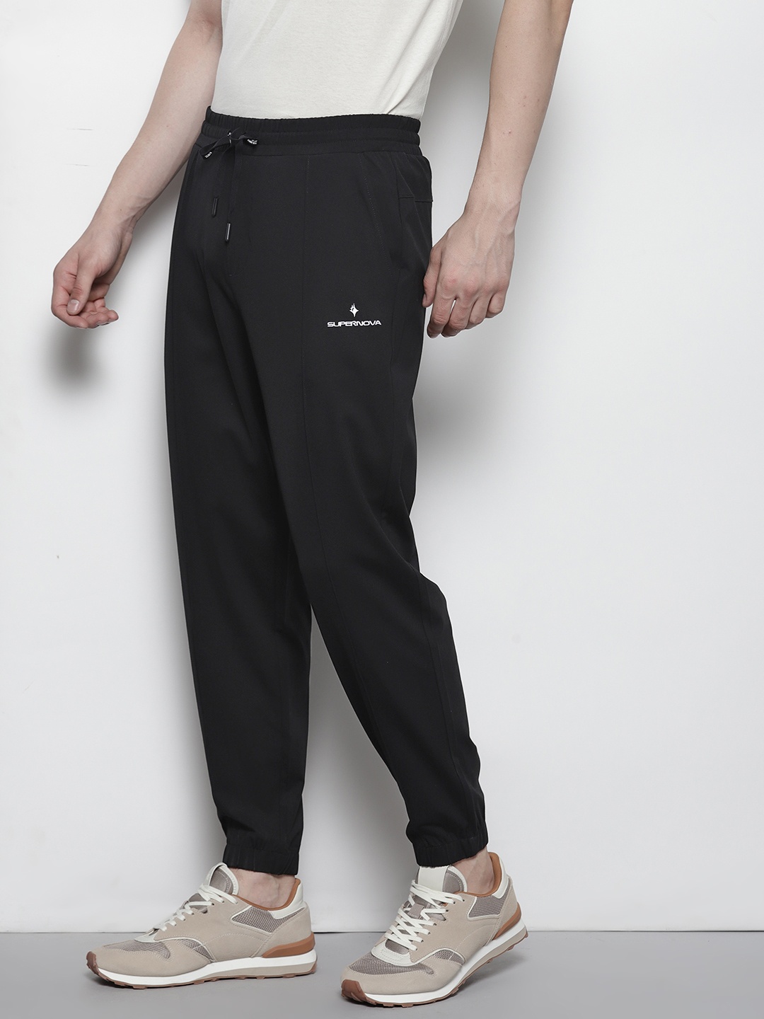 

SEMIR Men Solid Joggers, Black