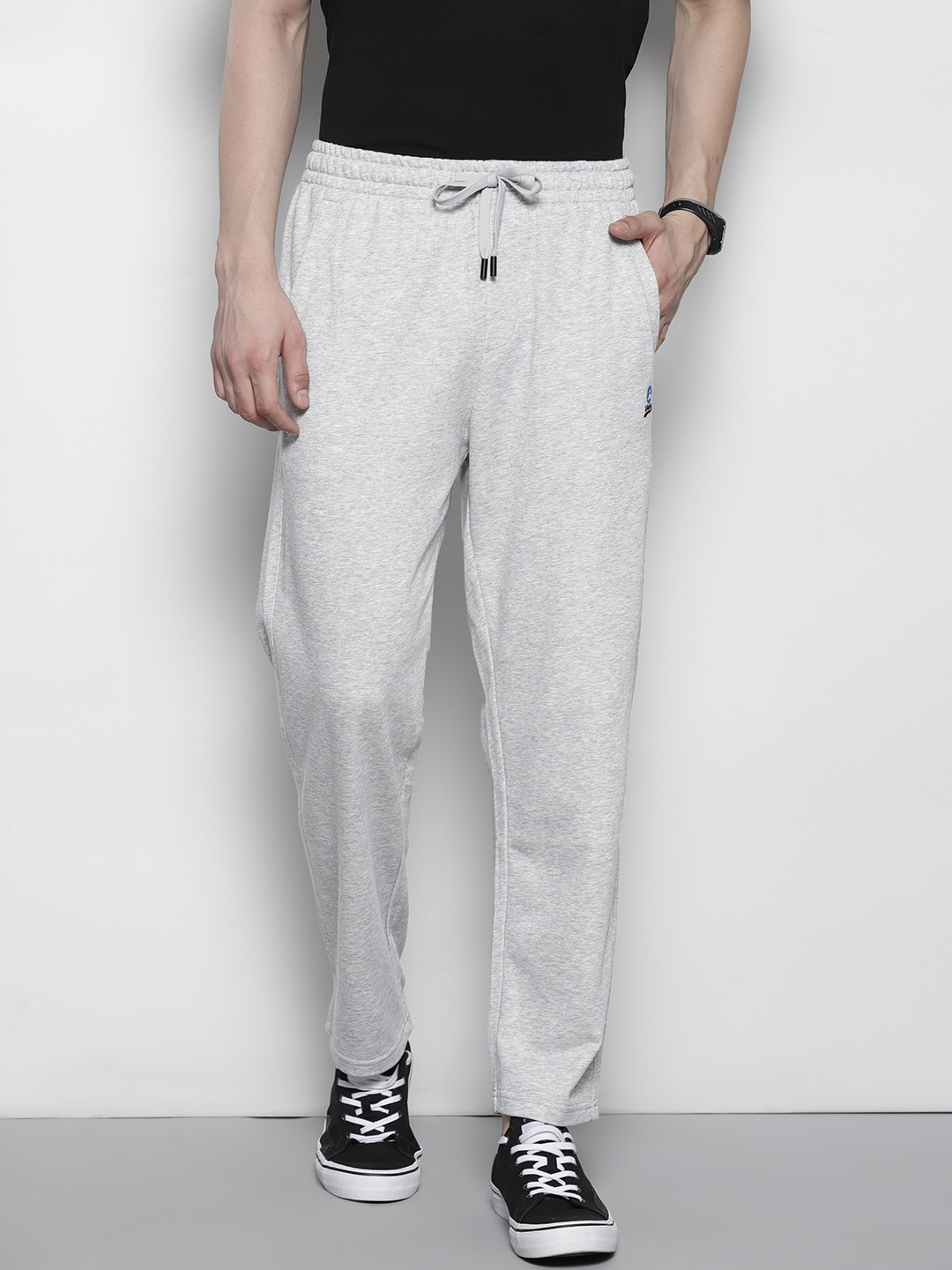 

SEMIR Men Solid Track Pants, Grey melange