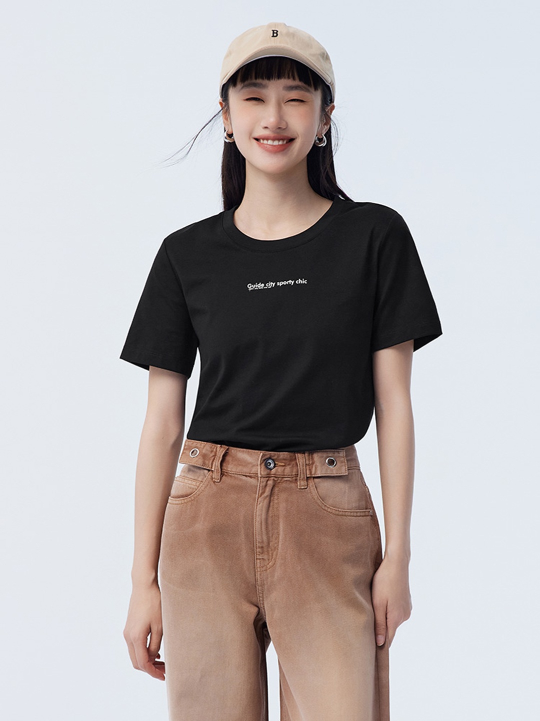 

SEMIR Typography Detail Slim Fit T-shirt, Black