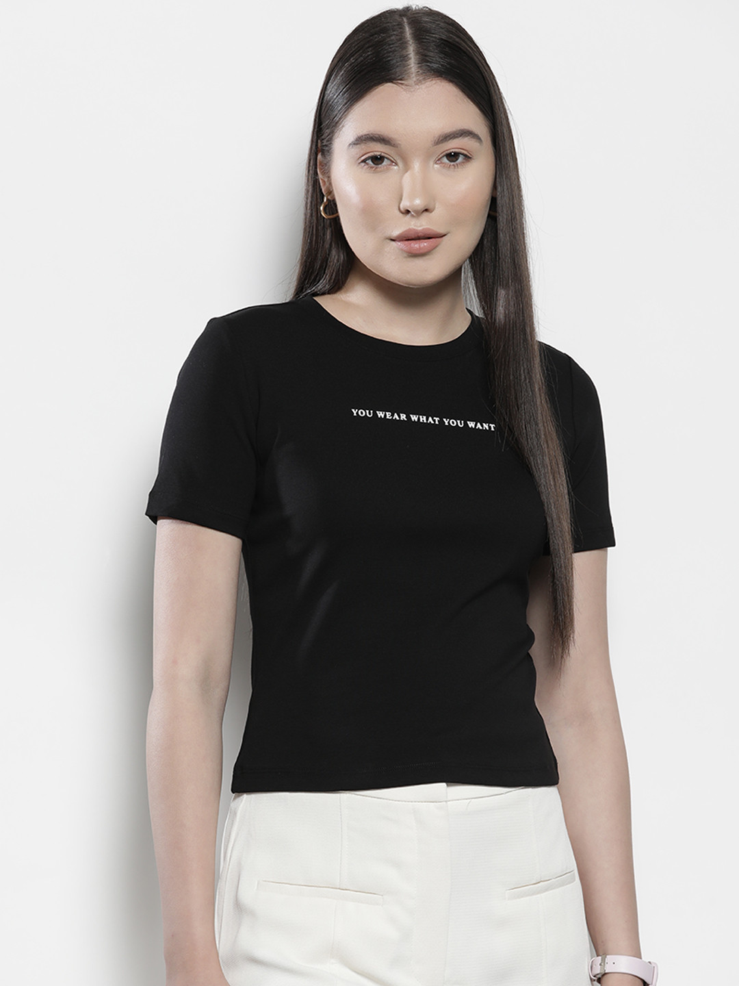 

SEMIR Typography Detail Slim Fit T-shirt, Black