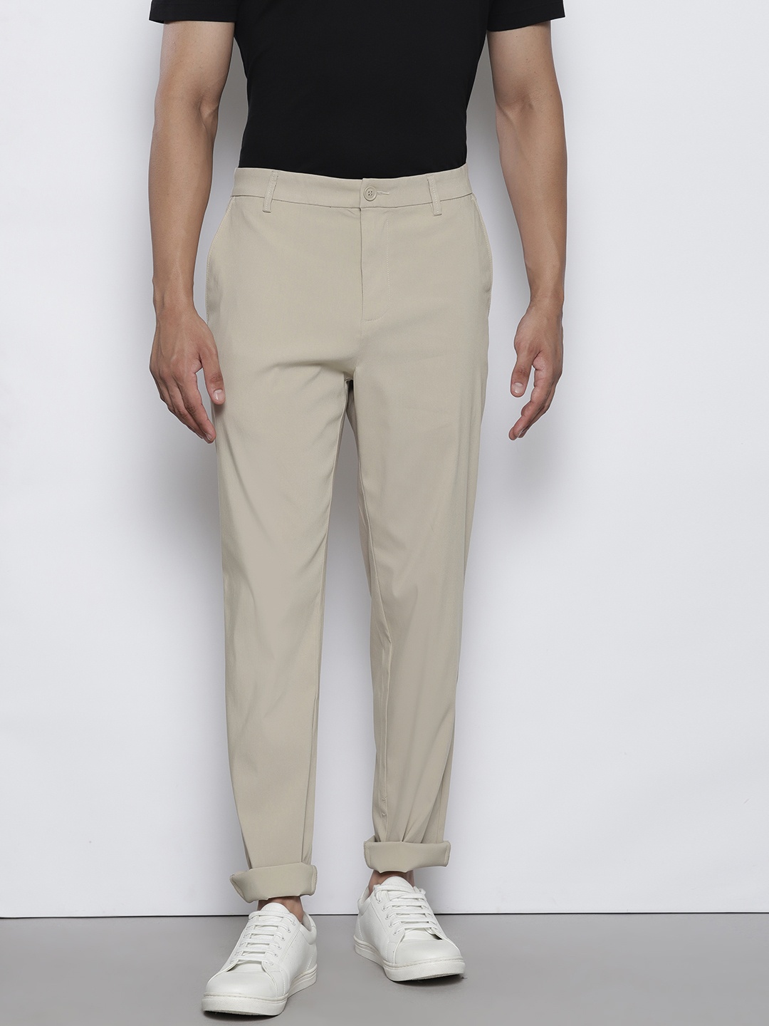 

SEMIR Men Regular Trousers, Cream