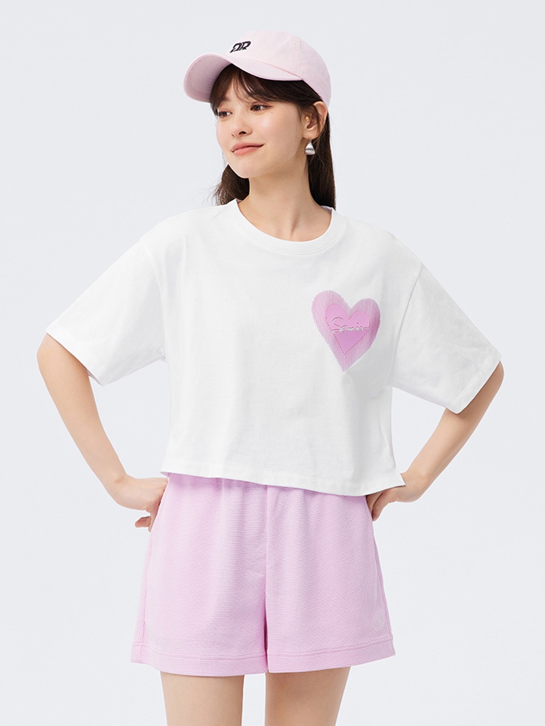 

SEMIR Pure Cotton Boxy Fit Conversational Printed Drop-Shoulder T-shirt, White