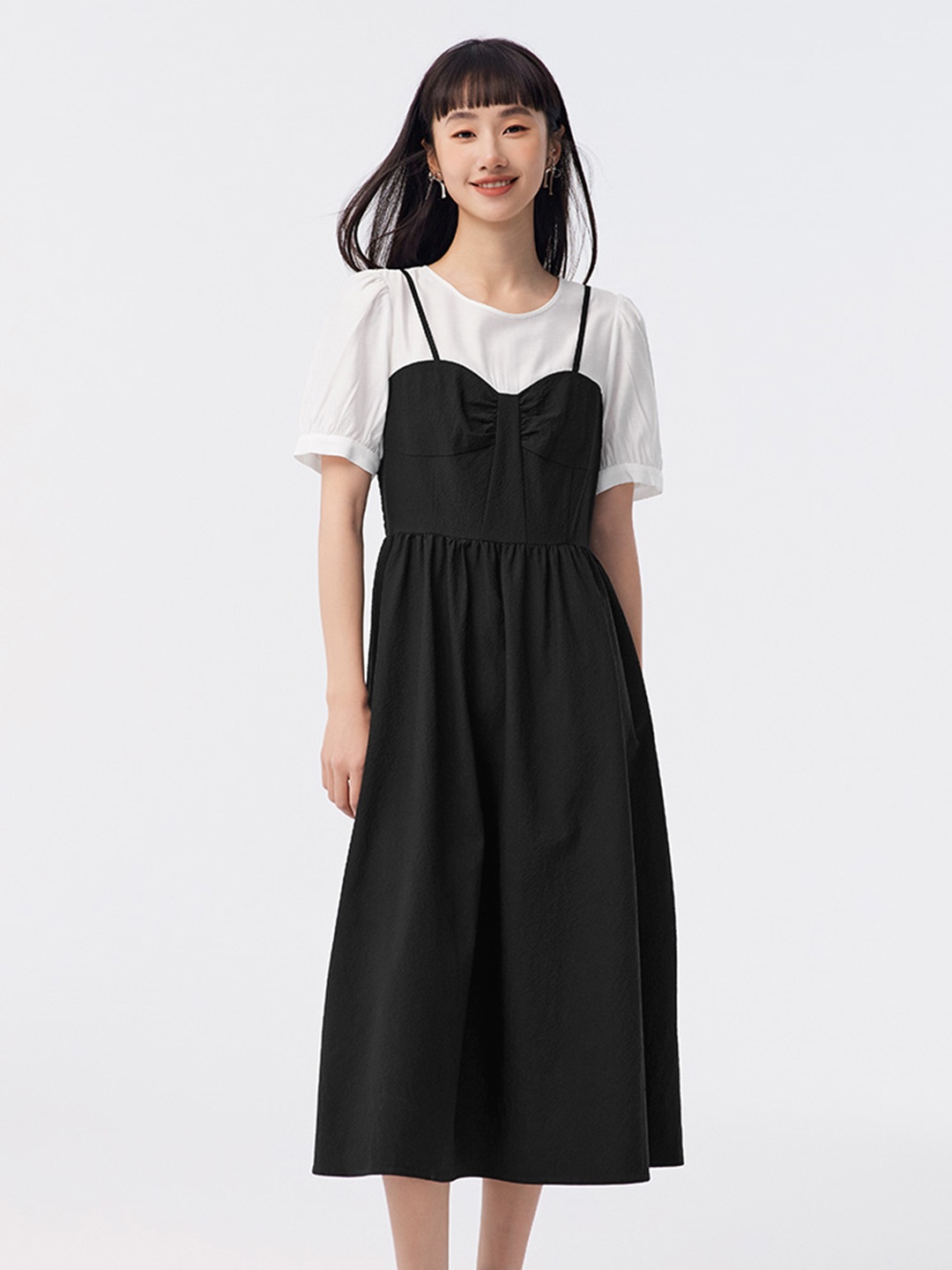 

SEMIR A-Line Midi Dress, Black