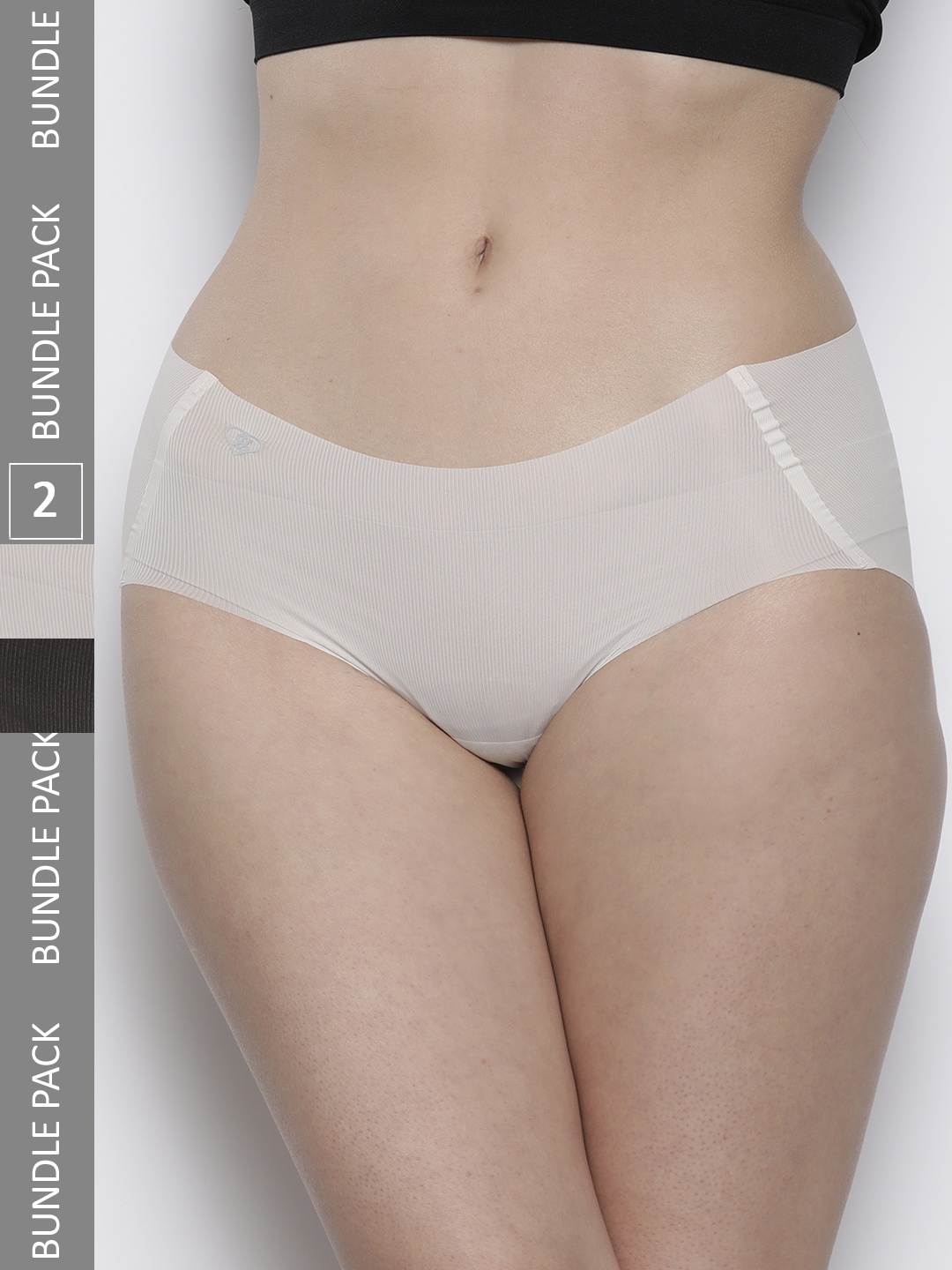 

SEMIR Women Pack Of 2 Seamless Basic Briefs- B8820129, Black