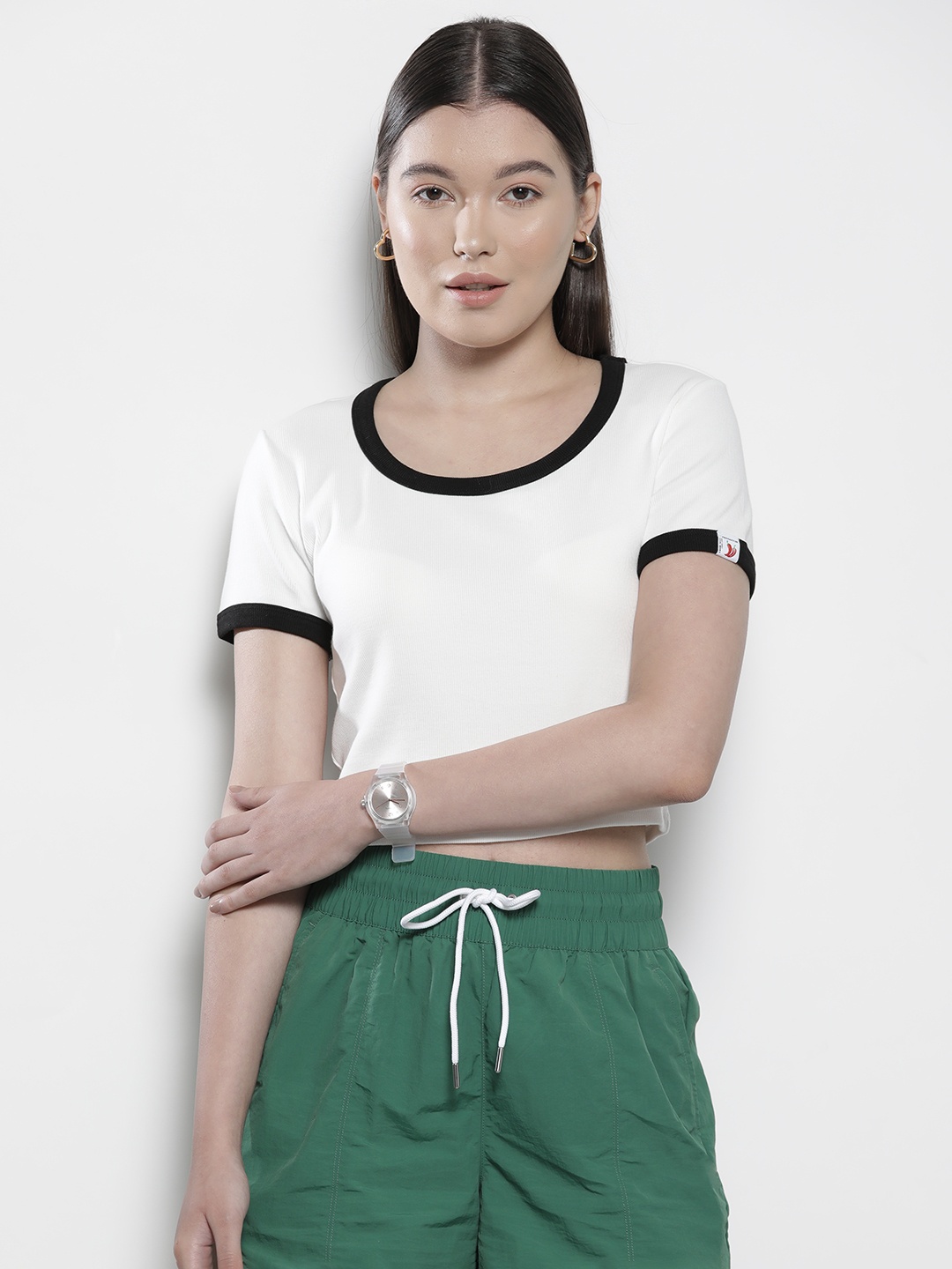 

SEMIR Ribbed Scoop Neck Slim Fit T-shirt, White