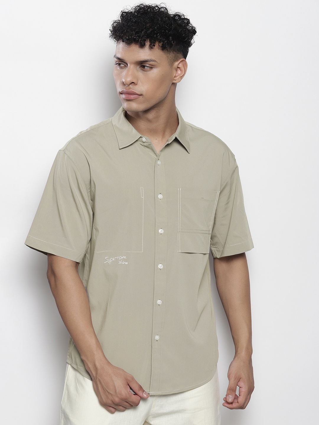 

SEMIR Men Casual Shirt, Taupe