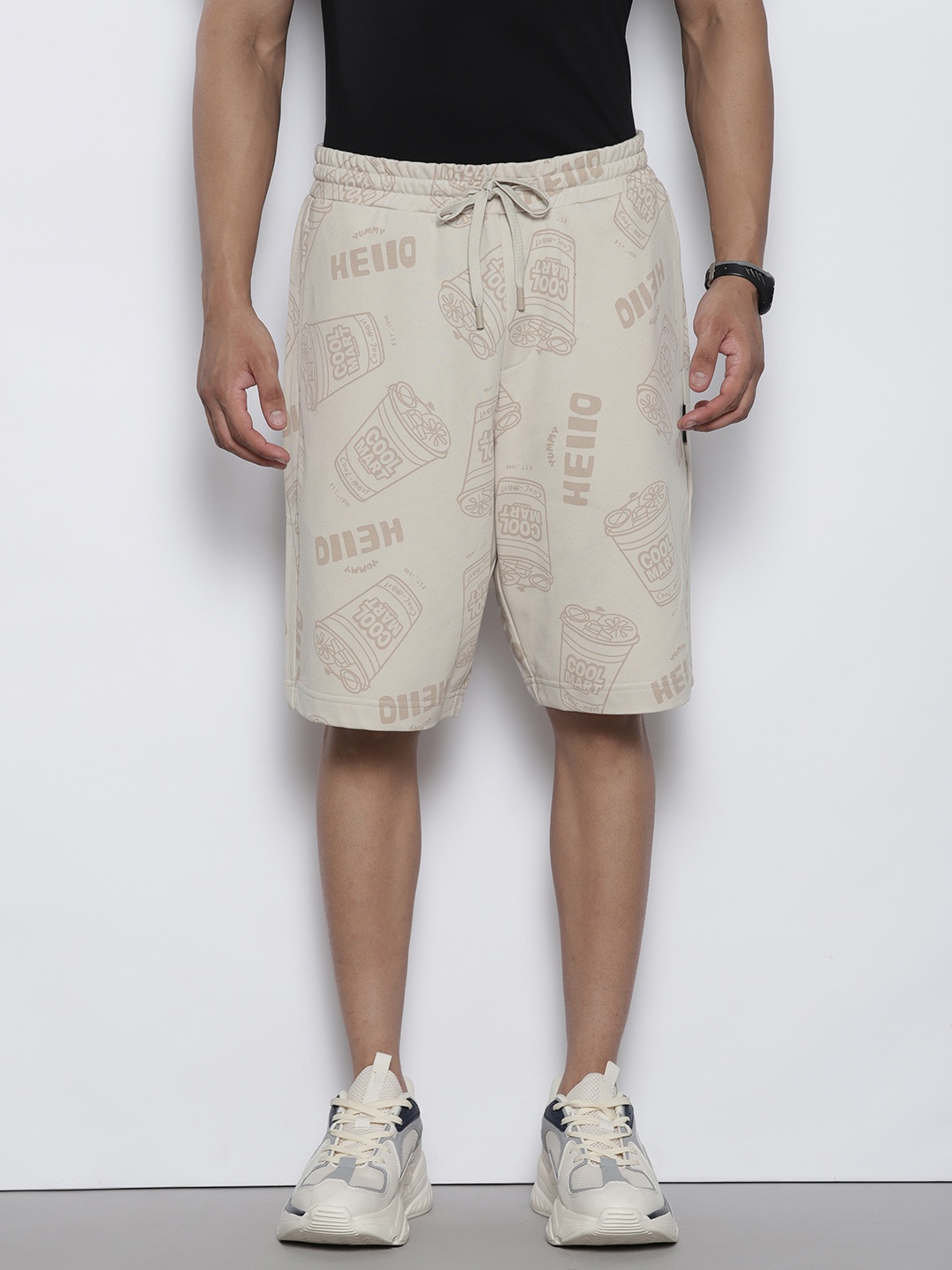 

SEMIR Men Typography Printed Shorts, Brown