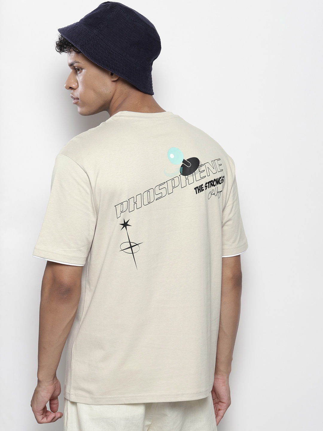 

SEMIR Men Printed Pure Cotton Relaxed T-shirt, Beige