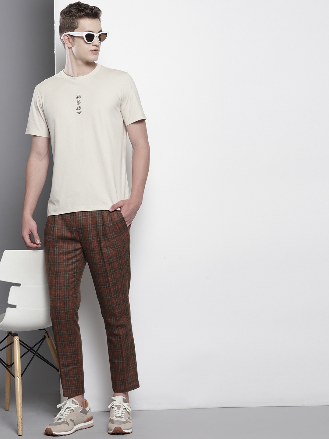 

SEMIR Men Slim Fit T-shirt, Cream