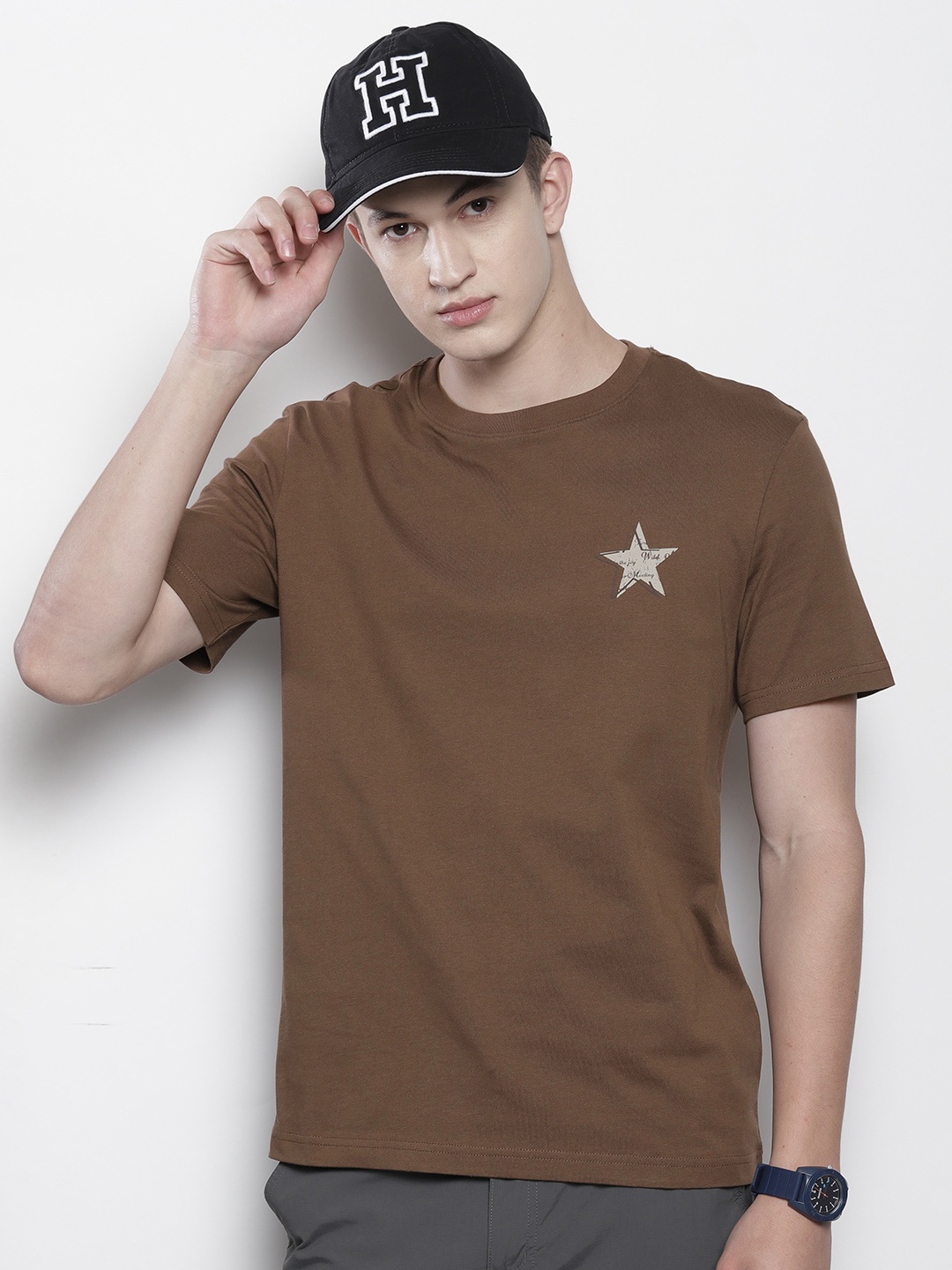 

SEMIR Pure Cotton Slim Fit T-shirt, Brown