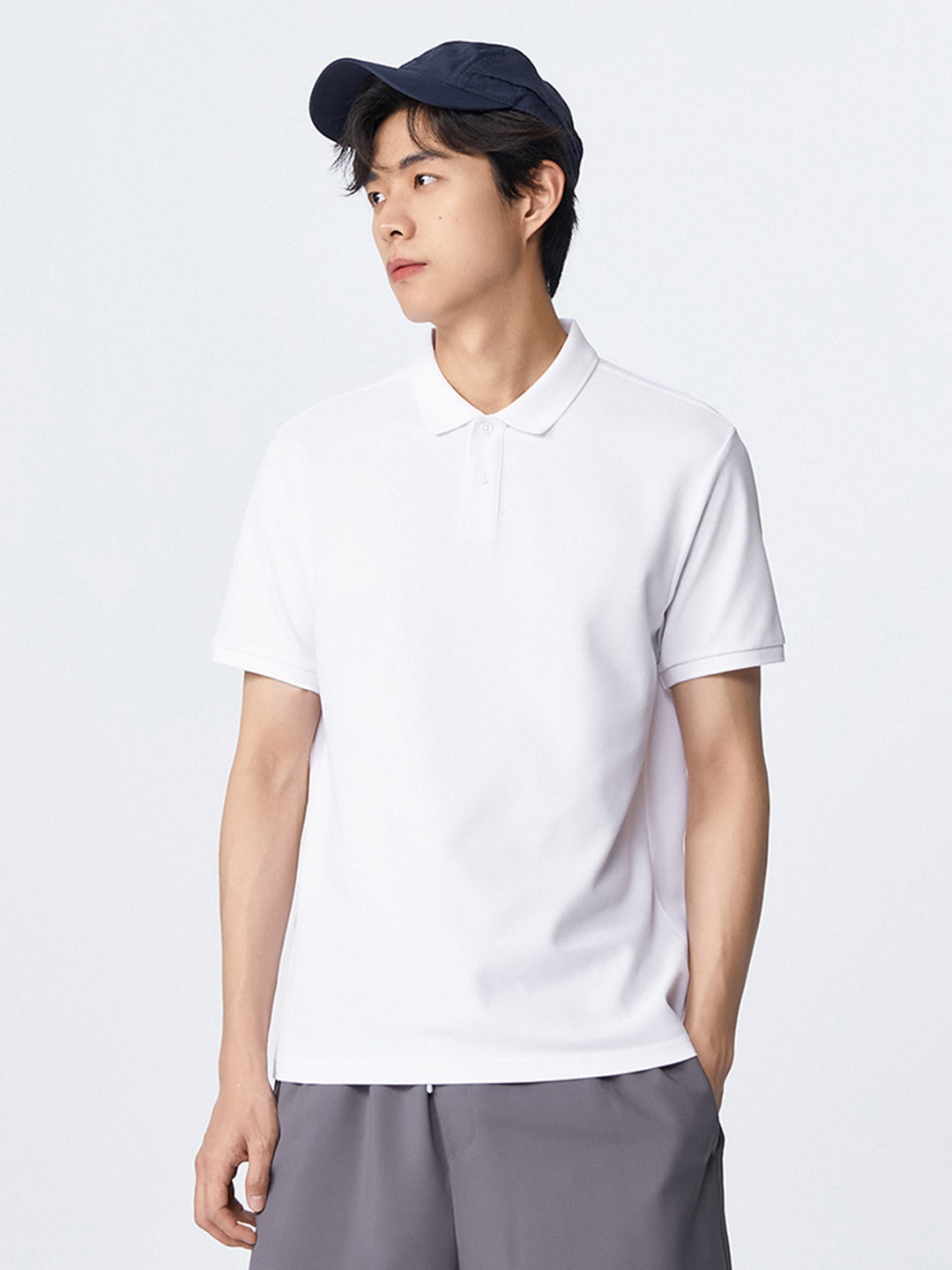 

SEMIR Men Polo Collar Slim Fit T-shirt, White