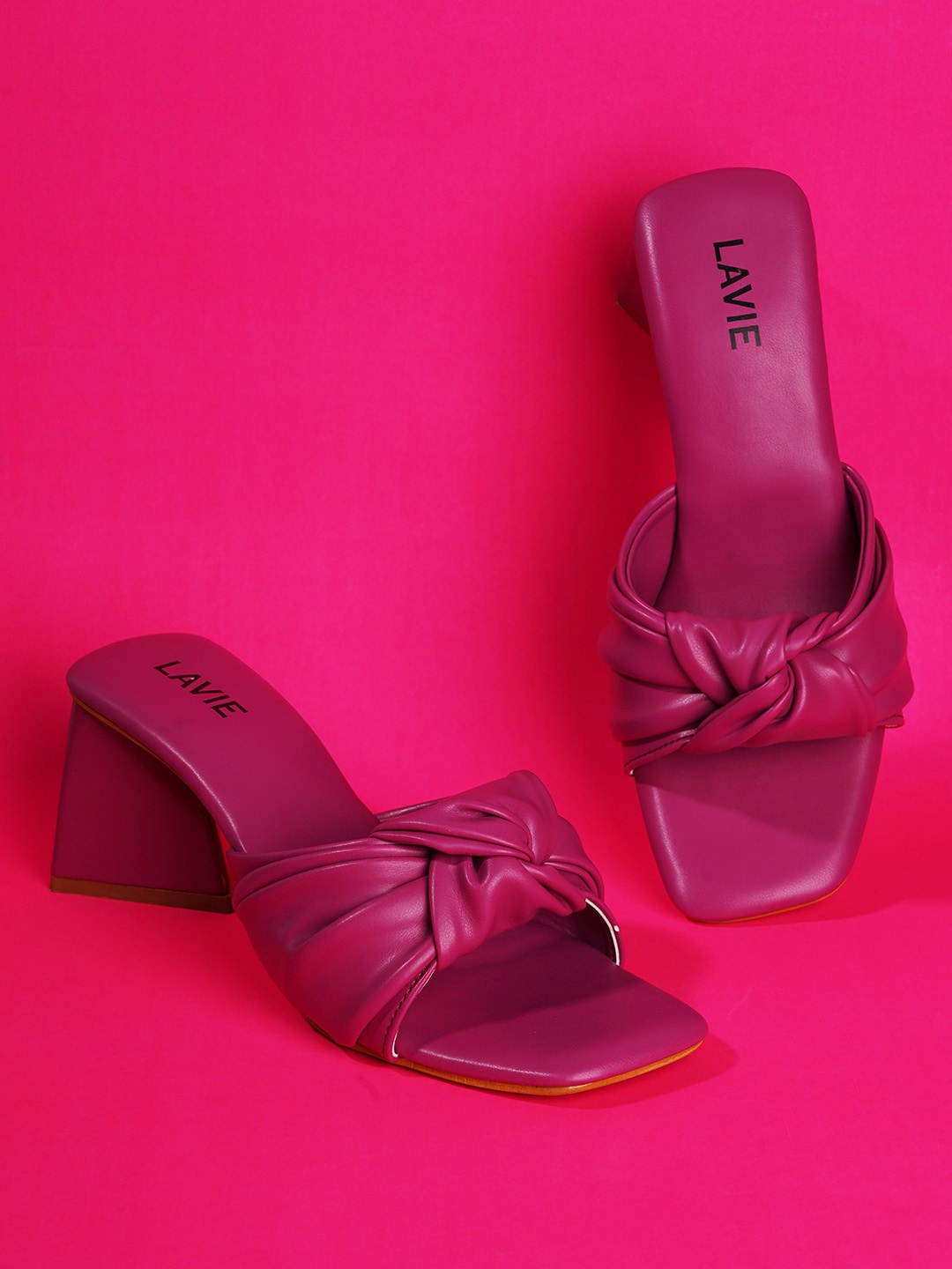 

Lavie Knotted Strap Block Heels, Pink