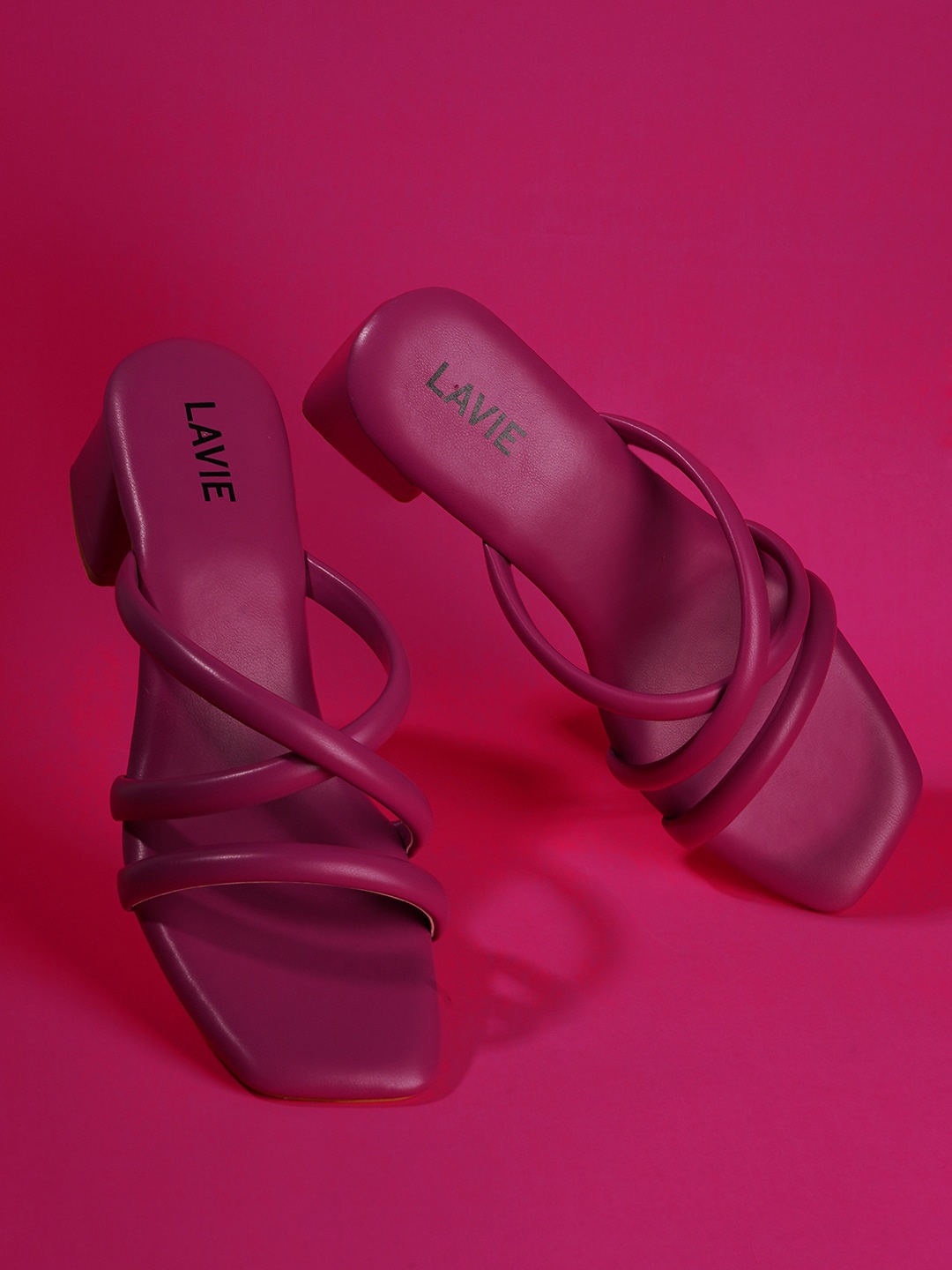 

Lavie Strappy Open Toe Block Heels, Purple