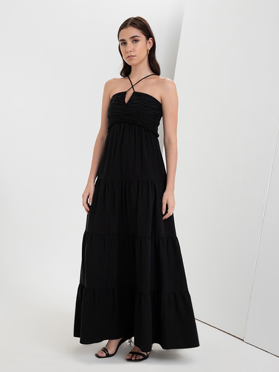 

Zalora Studios Halter Neck Maxi Dress, Black