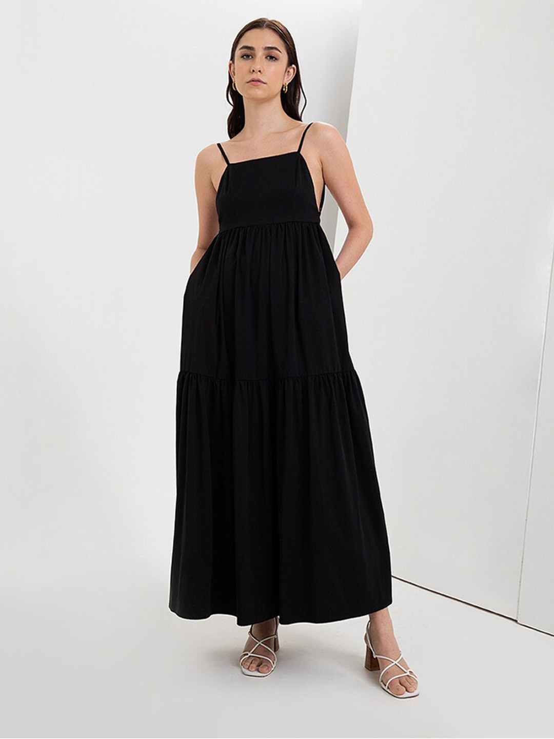 

Zalora Studios Shoulder Straps Maxi Dress, Black