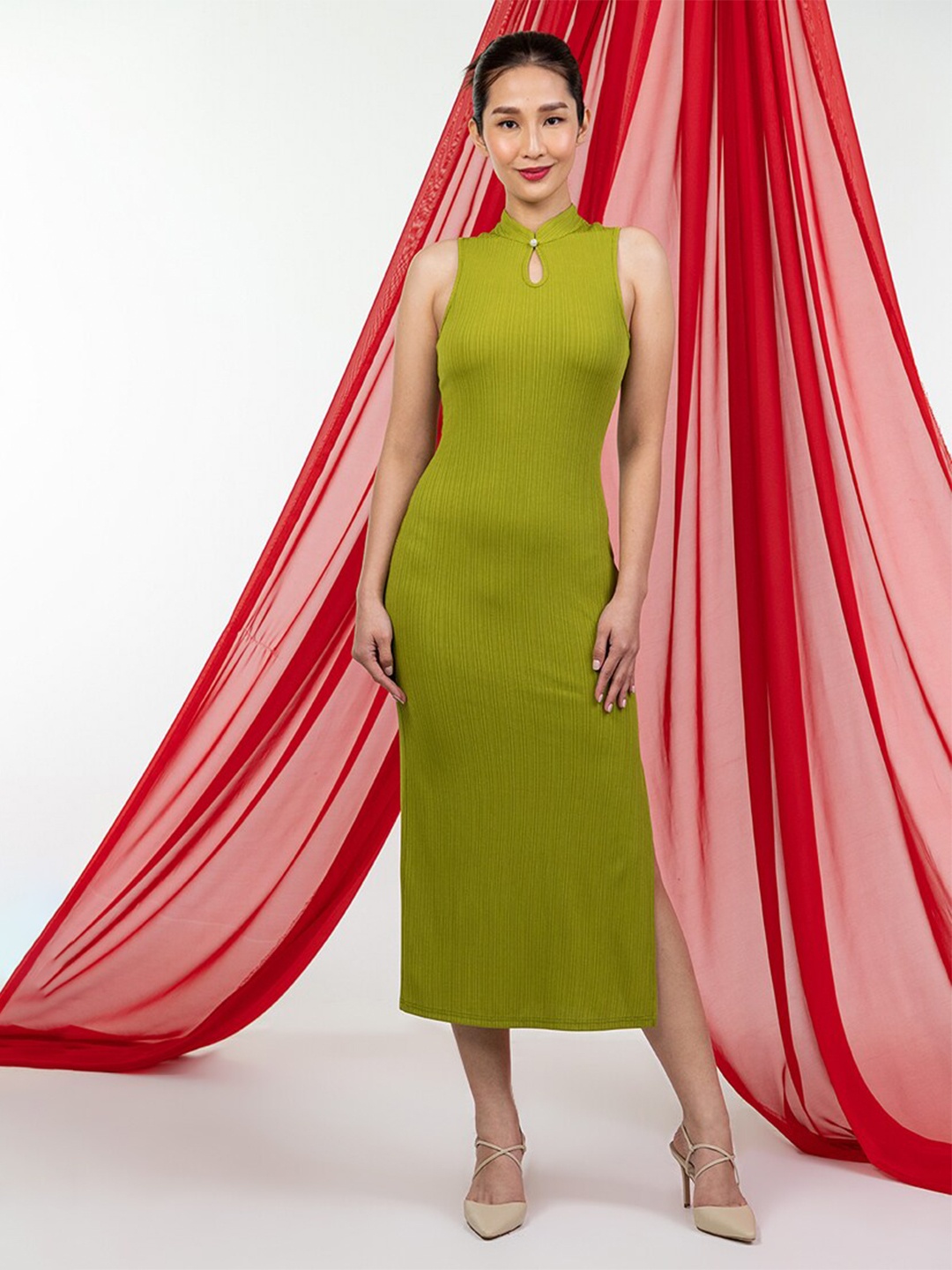 

Zalora Studios Key Hole Neck Bodycon Dress, Green