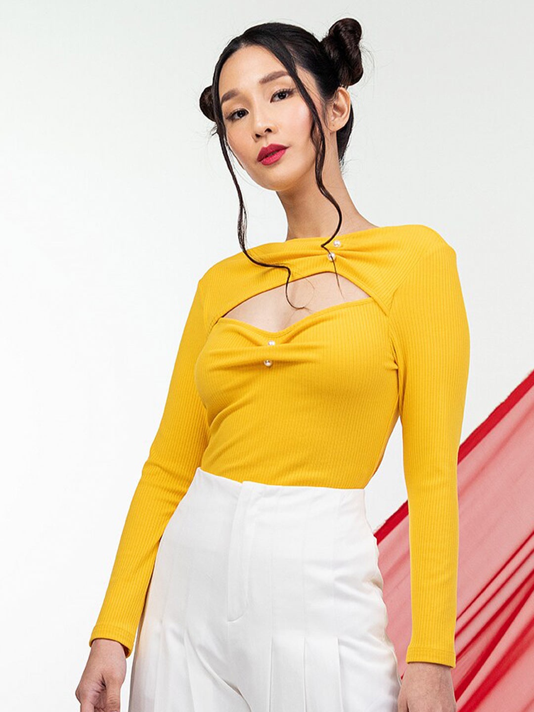 

Zalora Studios Lonf Sleeves Casual Top, Yellow