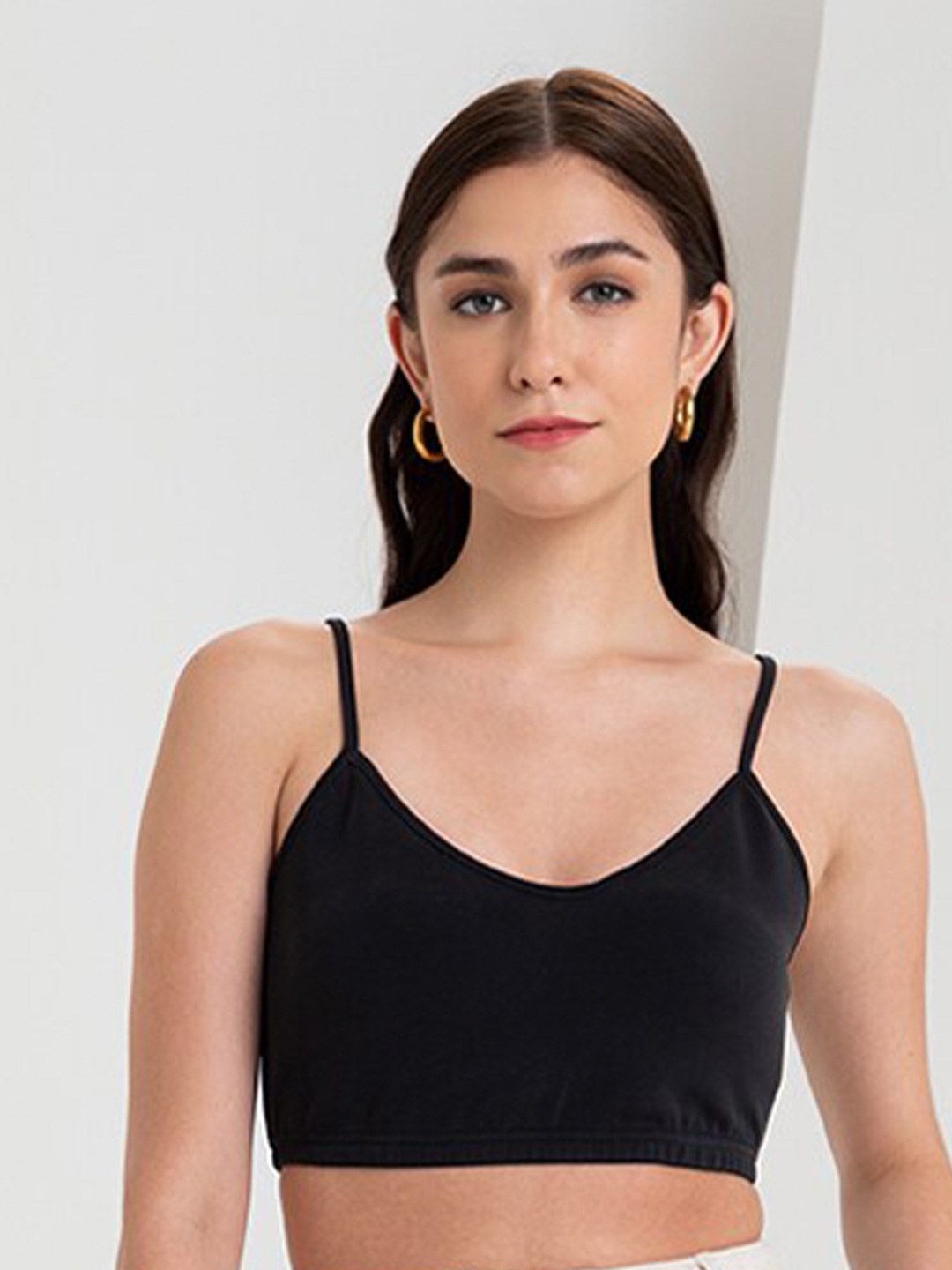 

Zalora Studios Shoulder Straps Bralette Crop Top, Black