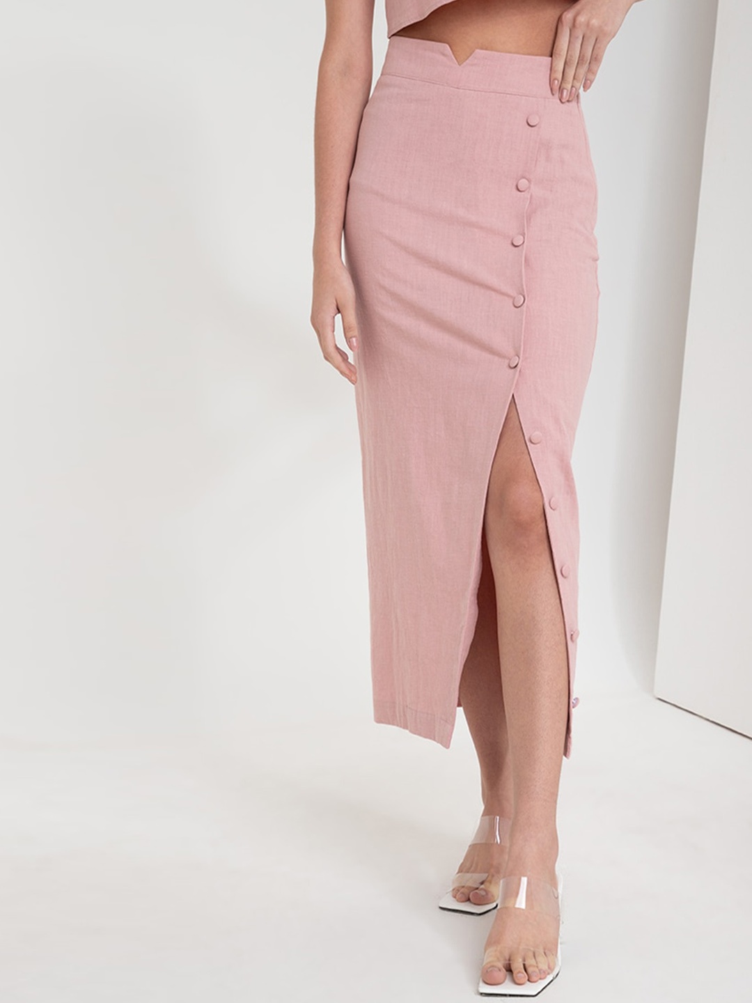 

Zalora Studios Straight Midi Skirt, Pink