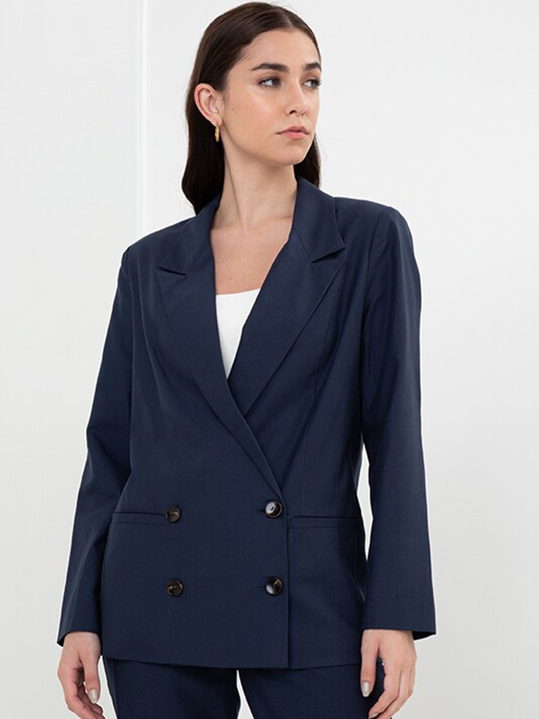 

Zalora Studios Women Longline Tailored Jacket, Navy blue