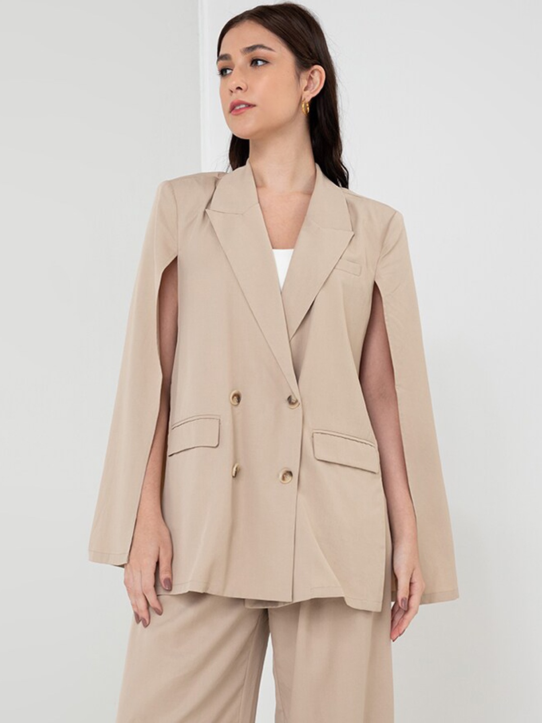 

Zalora Studios Longline Tailored Jacket, Khaki