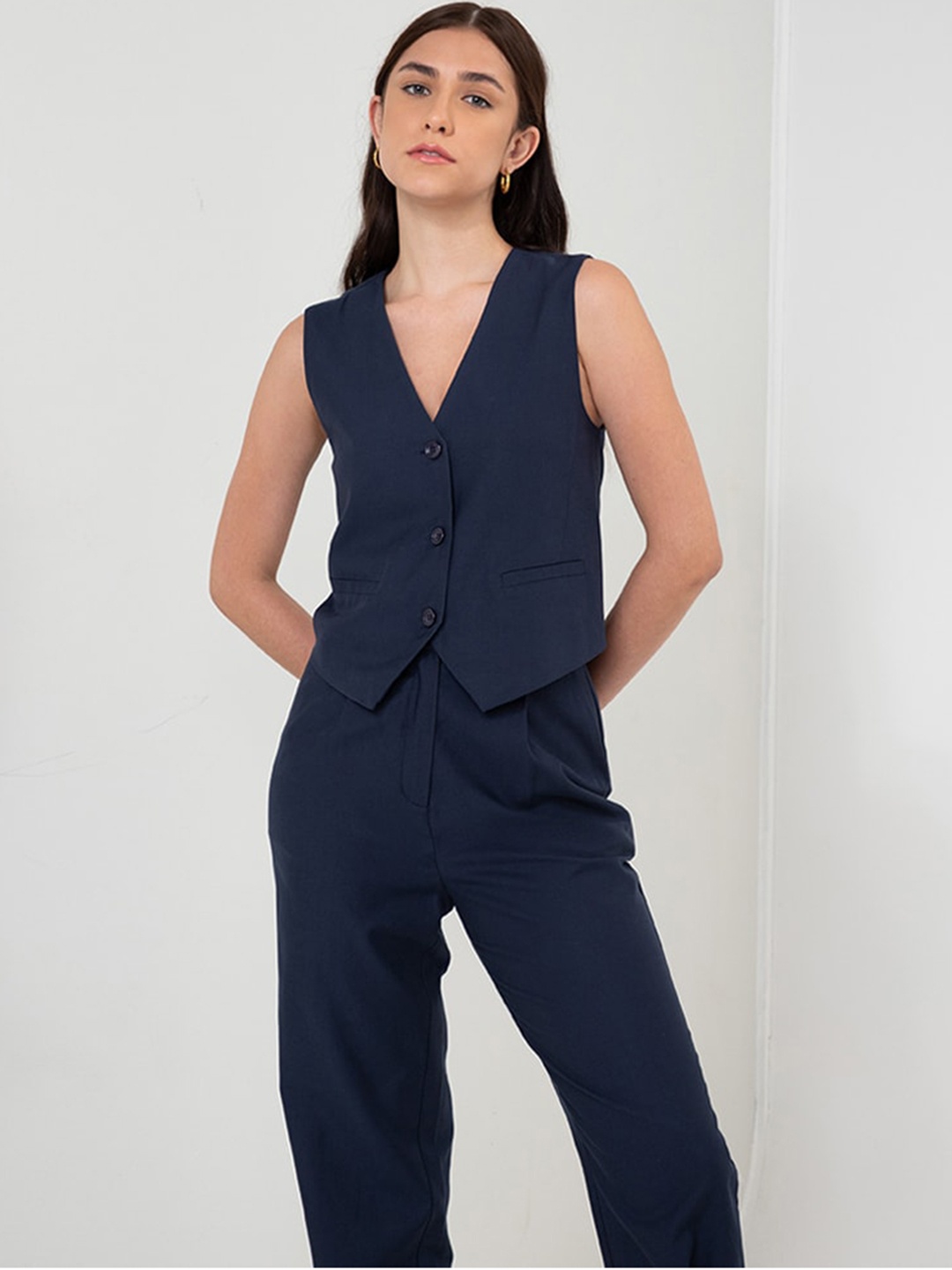 

Zalora Studios Open Front Waistcoat, Navy blue