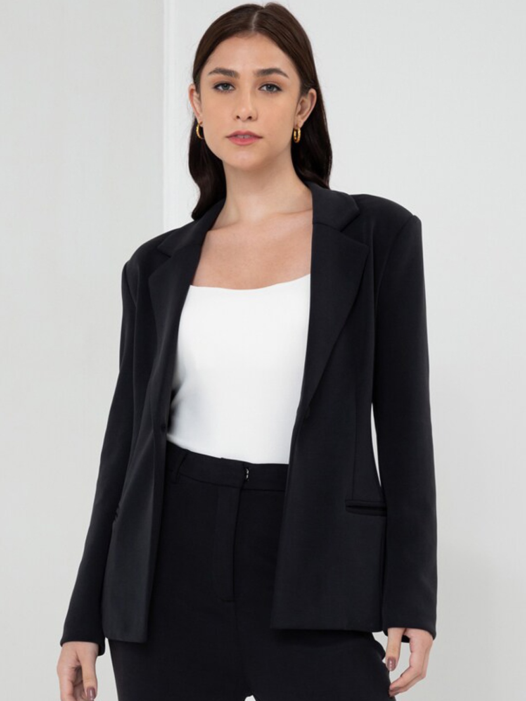 

Zalora Studios Longline Tailored Jacket, Black