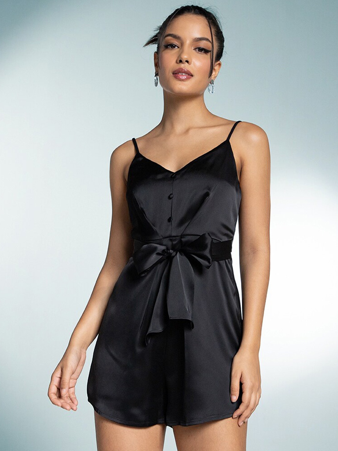 

Zalora Studios Shoulder Strap Playsuit, Black