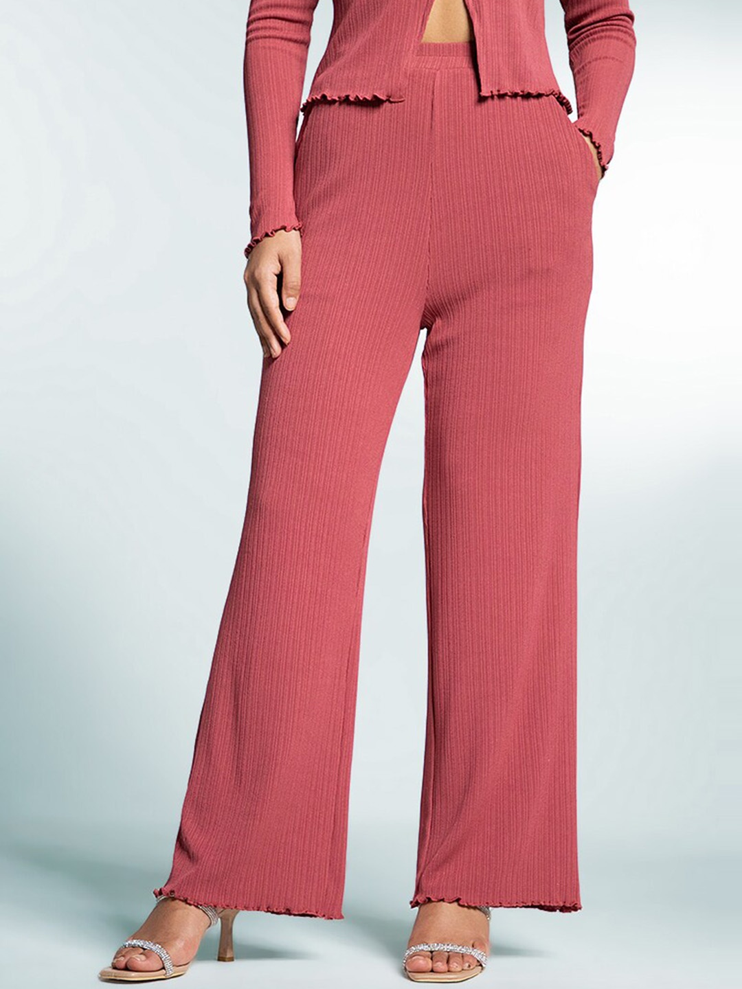 

Zalora Studios Women Mid-Rise Trousers, Pink
