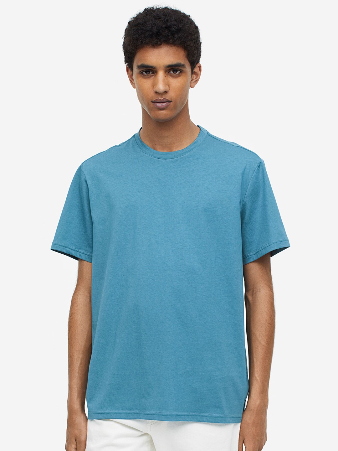 

H&M Regular Fit Pima Cotton T-shirt, Blue