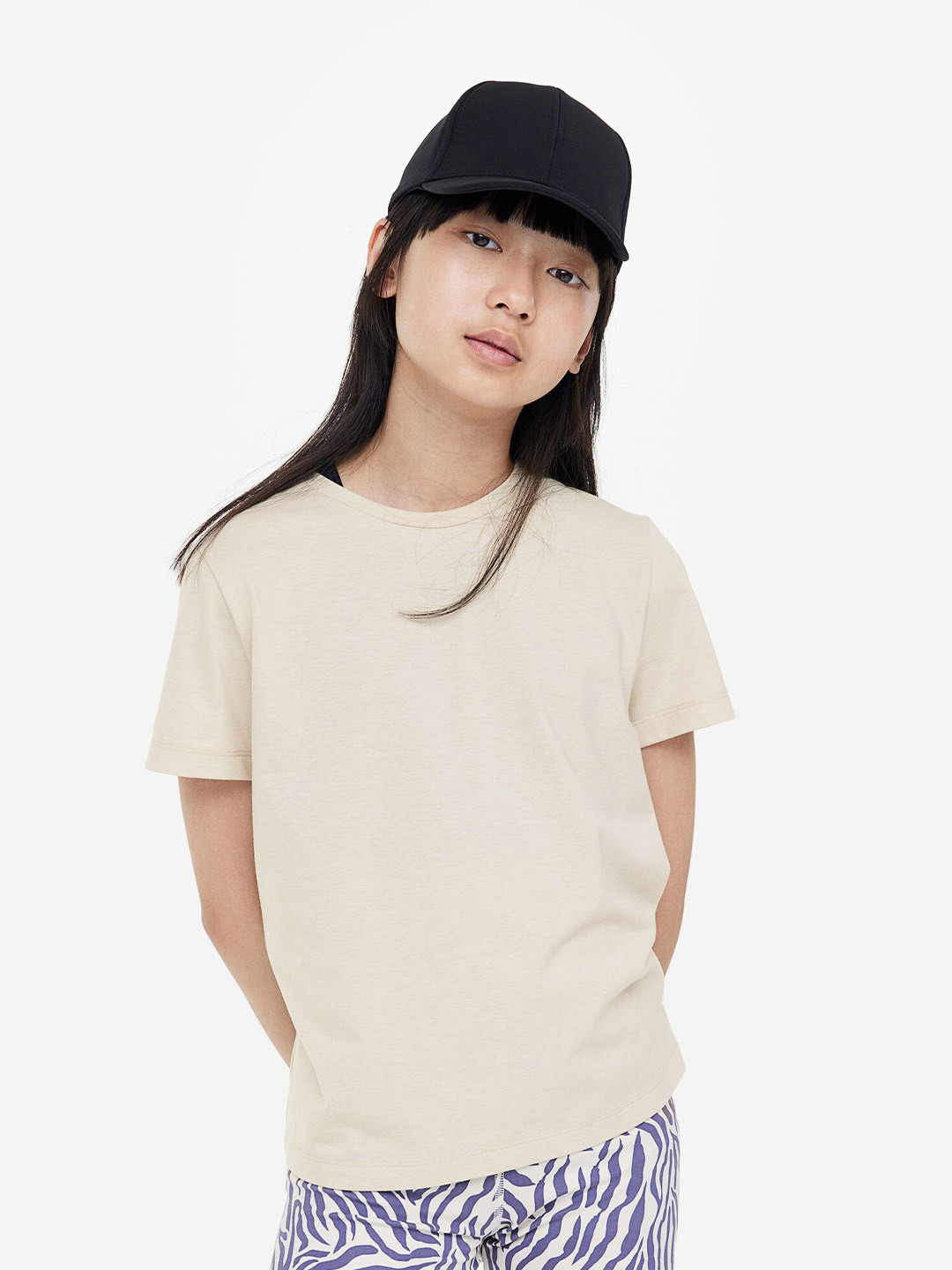 

H&M Girls 2-Pack DryMove Sports T-shirts, Beige