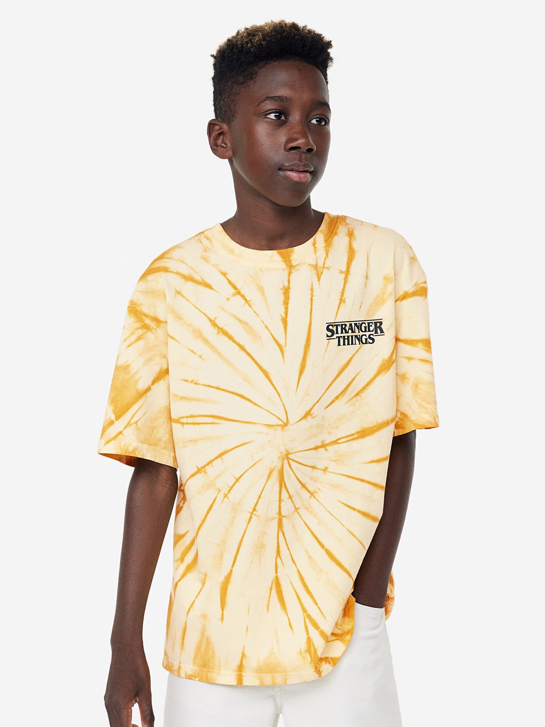 

H&M Boys Printed Pure Cotton T-shirt, Yellow