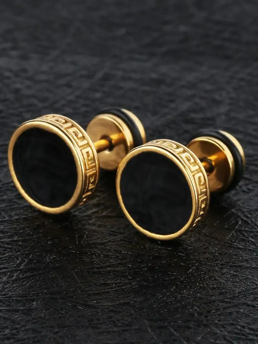 

KARISHMA KREATIONS Gold-Plated Circualr Studs Earrings